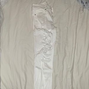 White ripped jeans